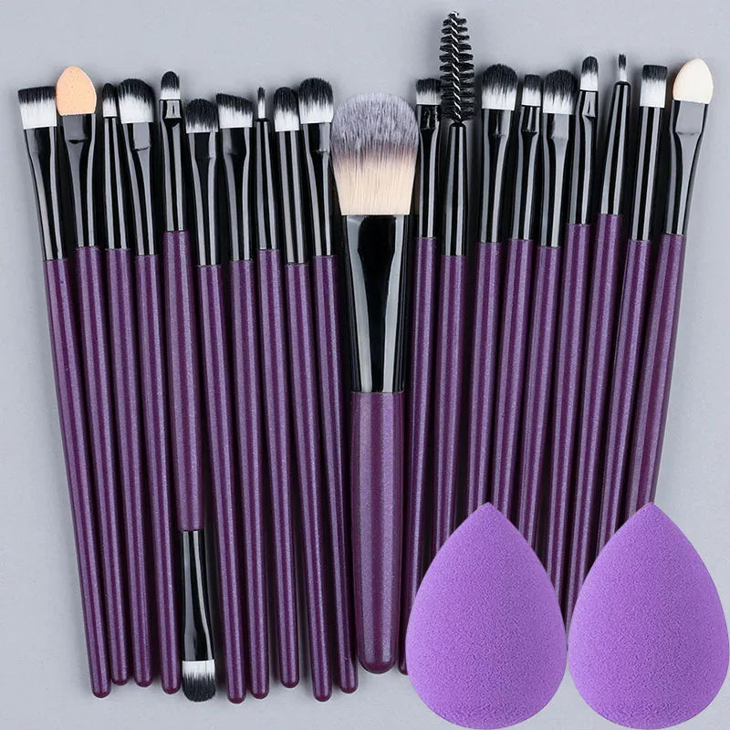 Ensemble de 20 pinceaux de maquillage doux et moelleux