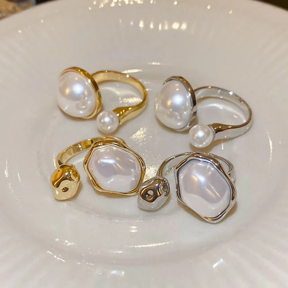 Opening Adjustable Pearl Ring