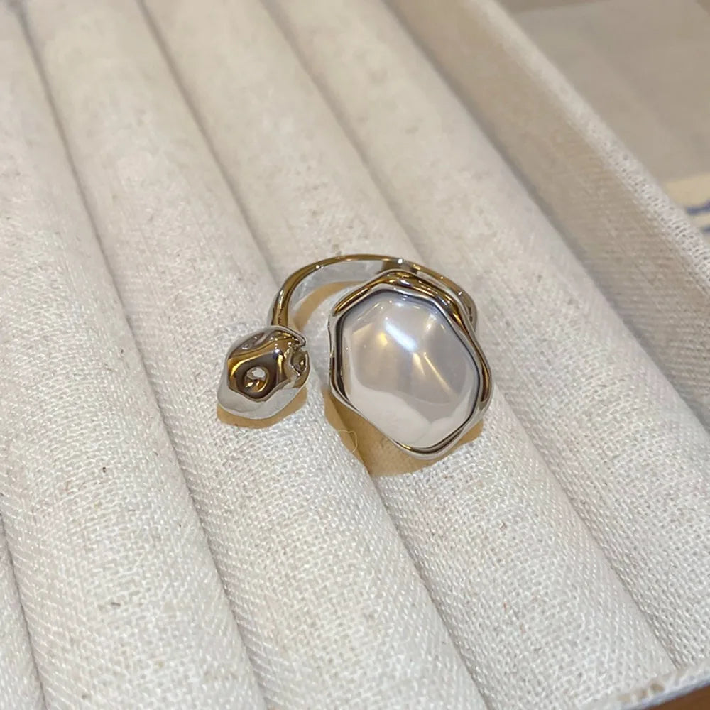 Opening Adjustable Pearl Ring