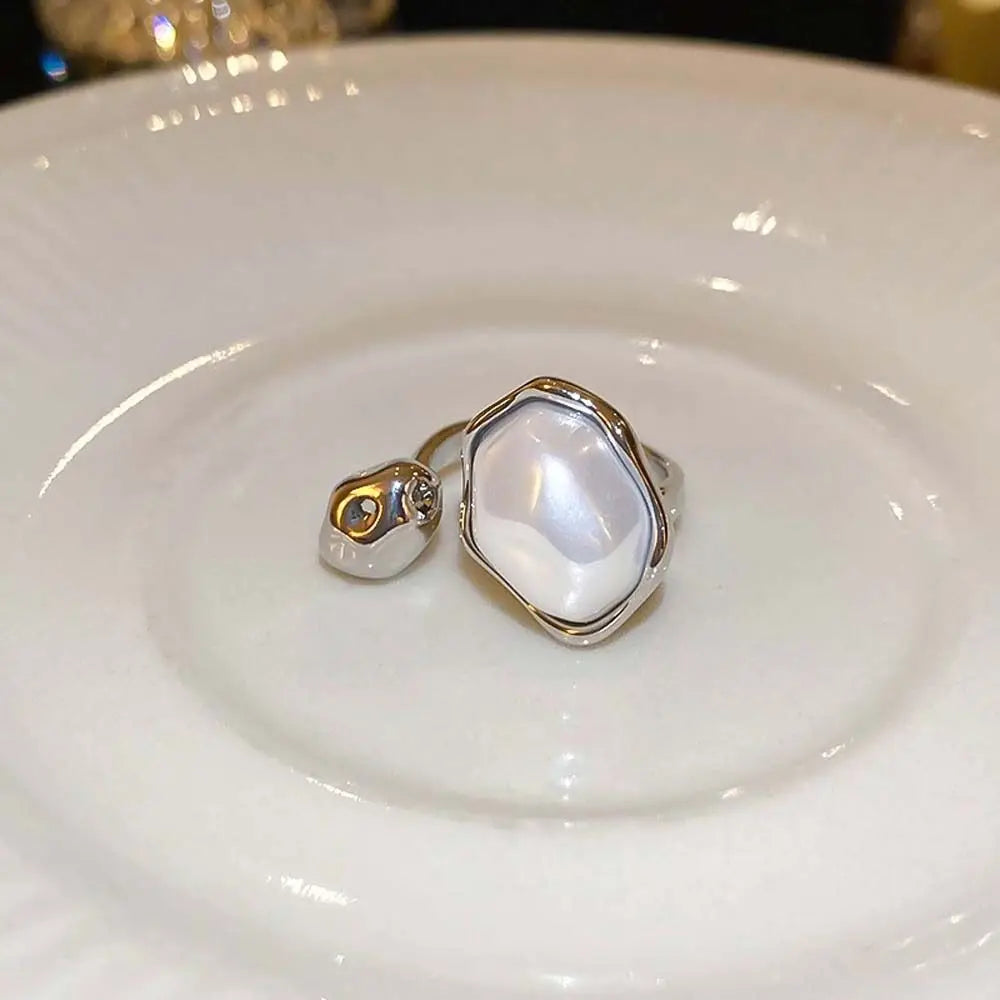 Opening Adjustable Pearl Ring