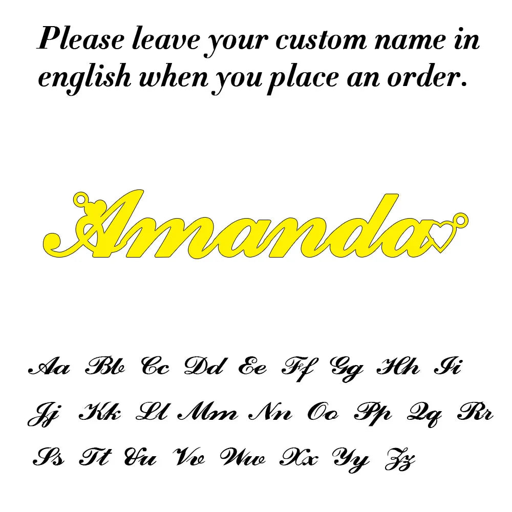 Custom Name Necklace for Women Personalized Cursive Letter Pendant
