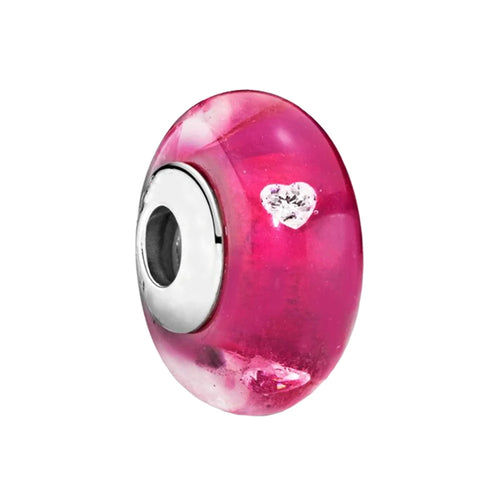 Pink Charms Murano Glass Beads