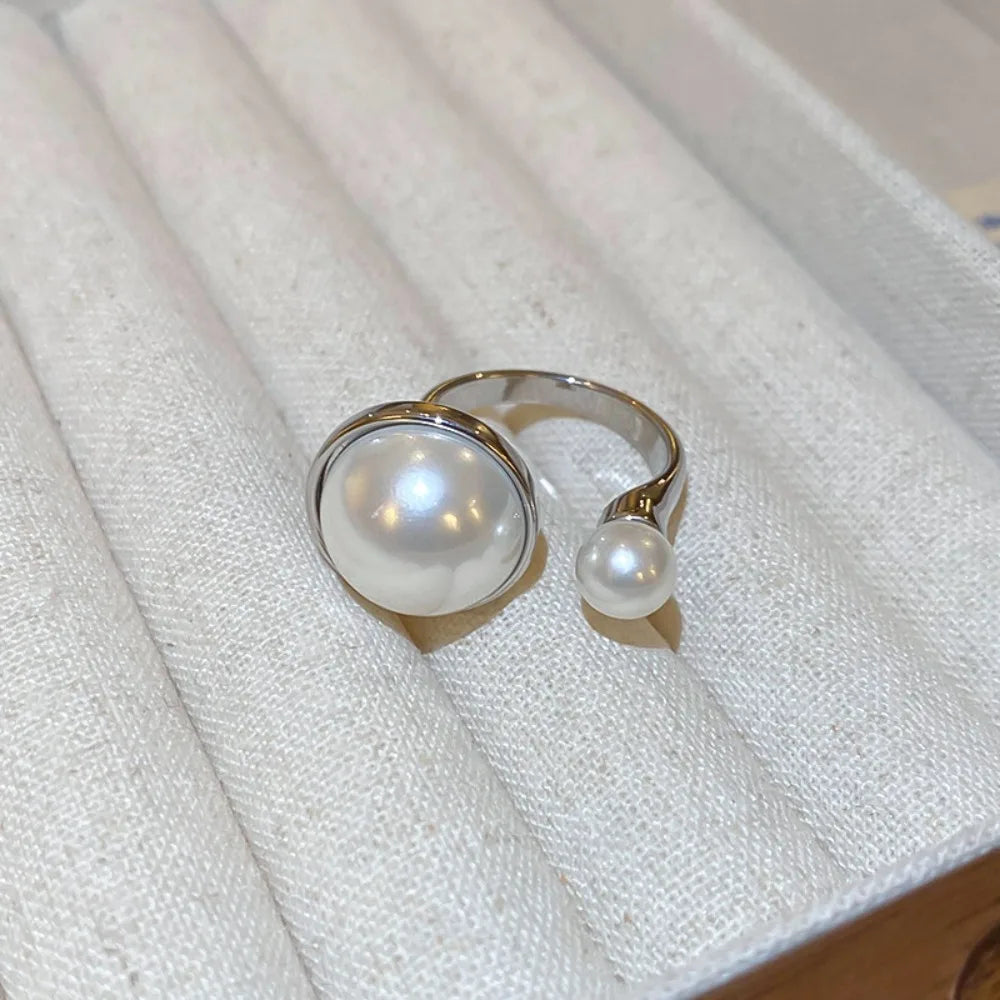 Opening Adjustable Pearl Ring