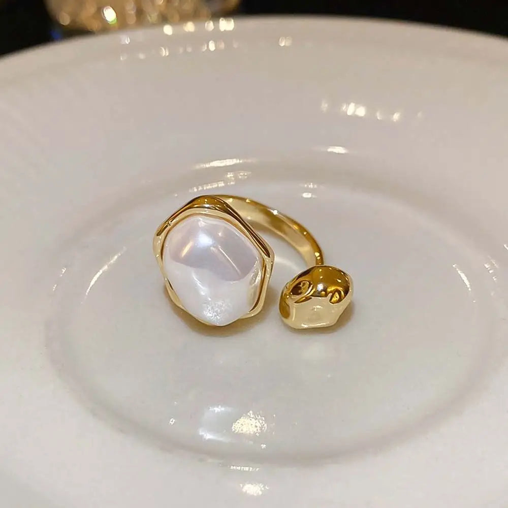 Opening Adjustable Pearl Ring