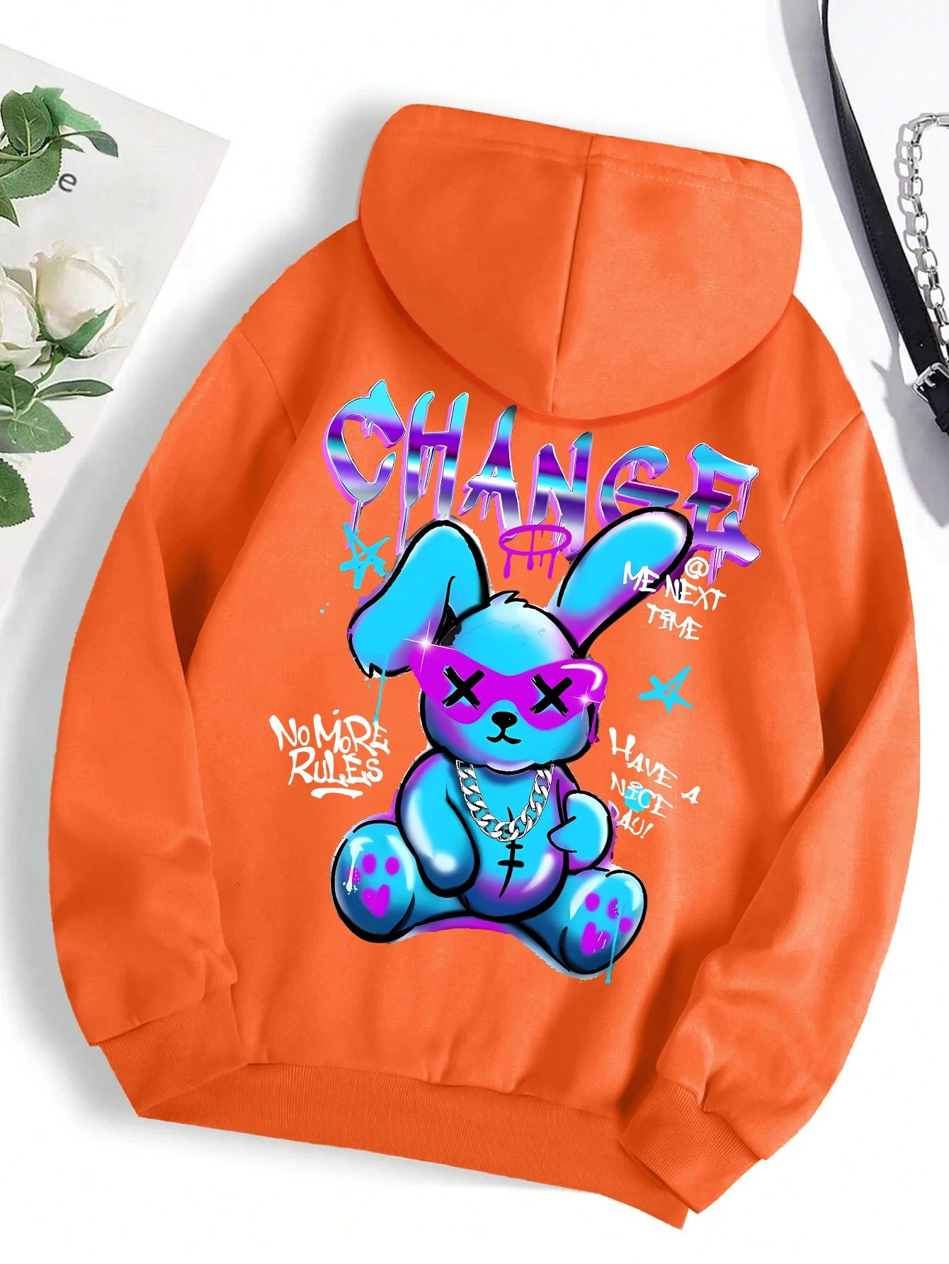 Trendy Rabbit Cartoons Print Sweatshirt Female Fashion