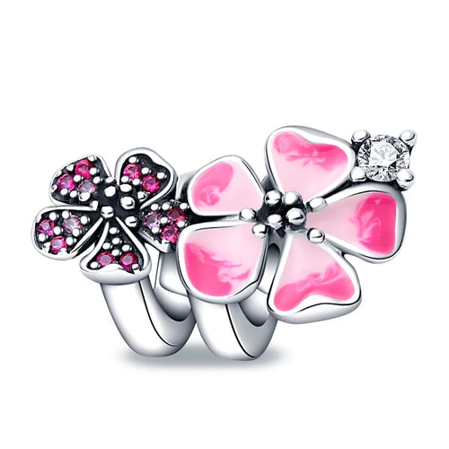 Pink Charms Murano Glass Beads